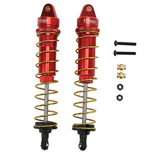 Holigie RC -Stoßdämpfer Einstellbarer Öldruckdämpfer mit hohen elastischen Federn für axial SCX10 90046 AXI03007 1/10 RC Crawler Car Aluminiumlegierung 115 mm 4pcs (Rot) von Holigie