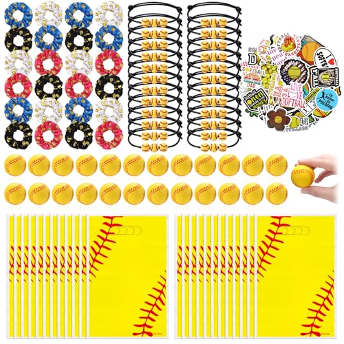 Hollowfly 146 Stück Softball-Partygeschenke, Softball-Thema, Geburtstagsgeschenk, Geschenktüten mit Stressball, Charm-Armbänder, Haargummis, Aufkleber für Geburtstagsparty-Dekorationen Hollowfly 146 Stück Softball-Partygeschenke, Softball-Thema, Geburtstagsgeschenk, Geschenktüten mit Stressball, Charm-Armbänder, Haargummis, Aufkleber für Geburtstagsparty-Dekorationen von Hollowfly