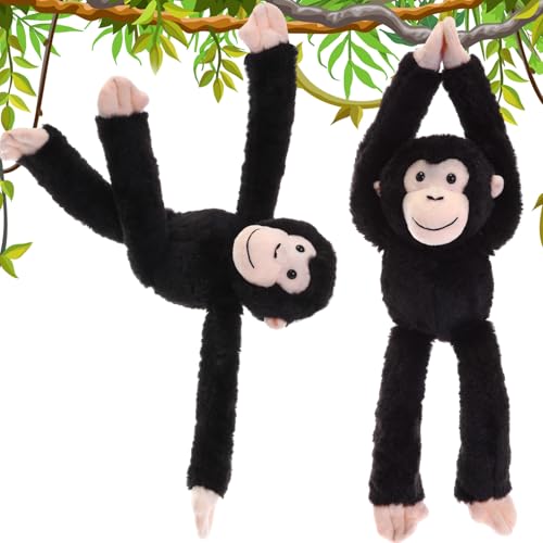 Hollowfly 4 Stück 50,8 cm schwarze hängende Schimpanse Stofftier Schimpanse Plüsch Hängende Affe Spielzeug mit Klettverschluss Hände Stoffgeschenke für Geburtstagsparty Gastgeschenke Dekorationen Hollowfly 4 Stück 50,8 cm schwarze hängende Schimpanse Stofftier Schimpanse Plüsch Hängende Affe Spielzeug mit Klettverschluss Hände Stoffgeschenke für Geburtstagsparty Gastgeschenke Dekorationen von Hollowfly
