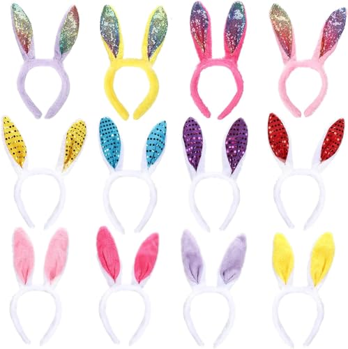 Hollyfield Osterhasenohren-Stirnband, 12-teiliges Plüsch-Hasenohren-Stirnband, Ostern, Partybevorzugung, Kostüm, Verkleidungszubehör, Ostergeschenk für Kinder, Cosplay, Hasenohren, Stirnbänder Hollyfield Osterhasenohren-Stirnband, 12-teiliges Plüsch-Hasenohren-Stirnband, Ostern, Partybevorzugung, Kostüm, Verkleidungszubehör, Ostergeschenk für Kinder, Cosplay, Hasenohren, Stirnbänder von Hollyfield