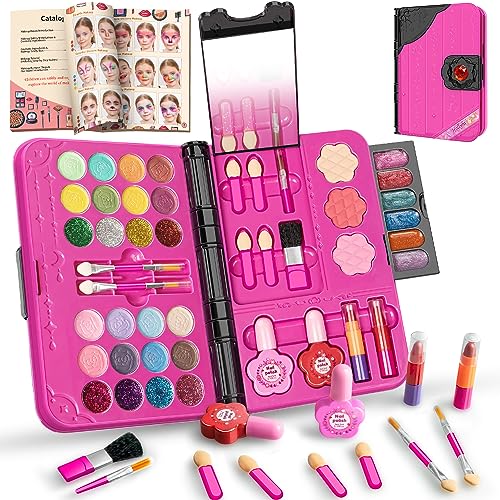 Kinderschminke Set Schminkkoffer Mädchen, Waschbar Schminke Kinder Mädchen Make Up Set Mädchen Spielzeug, Echt Kinderschminken Set Mädchen Geburtstags Geschenke für Mädchen 3 4 5 6 7 8 9 10-12 Jahre Kinderschminke Set Schminkkoffer Mädchen, Waschbar Schminke Kinder Mädchen Make Up Set Mädchen Spielzeug, Echt Kinderschminken Set Mädchen Geburtstags Geschenke für Mädchen 3 4 5 6 7 8 9 10-12 Jahre von Hollyhi