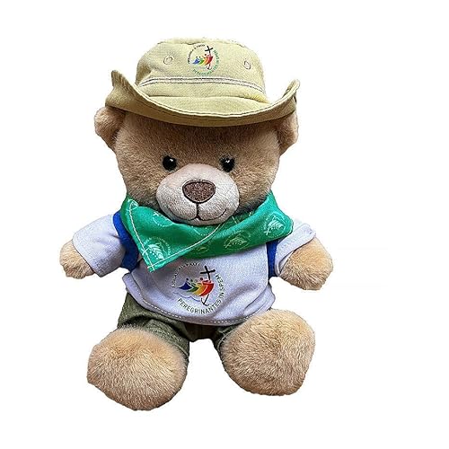 Teddybär-Maskottchen zum Jubiläum 2025, 20 cm, Pilgerausrüstung von Holyart