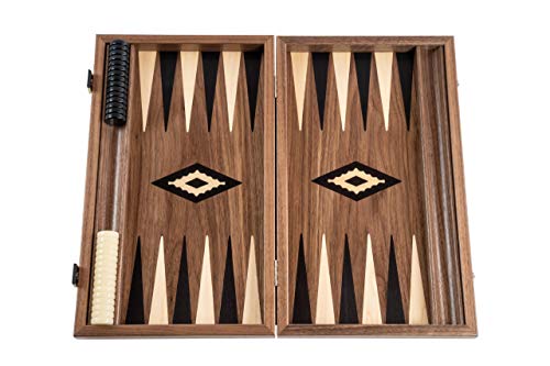 Backgammon Nussbaum- Holzkassette medium - Intarsien - Handarbeit von Holz-Leute