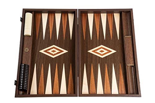 Backgammon Walnusswurzel groß - Intarsien - Backgammon Holz Set von Holz-Leute