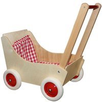 Holz-Puppenwagen karo rot / weiß, ca. 50 cm Holz-Puppenwagen karo rot / weiß, ca. 50 cm von Holz-Wenzel