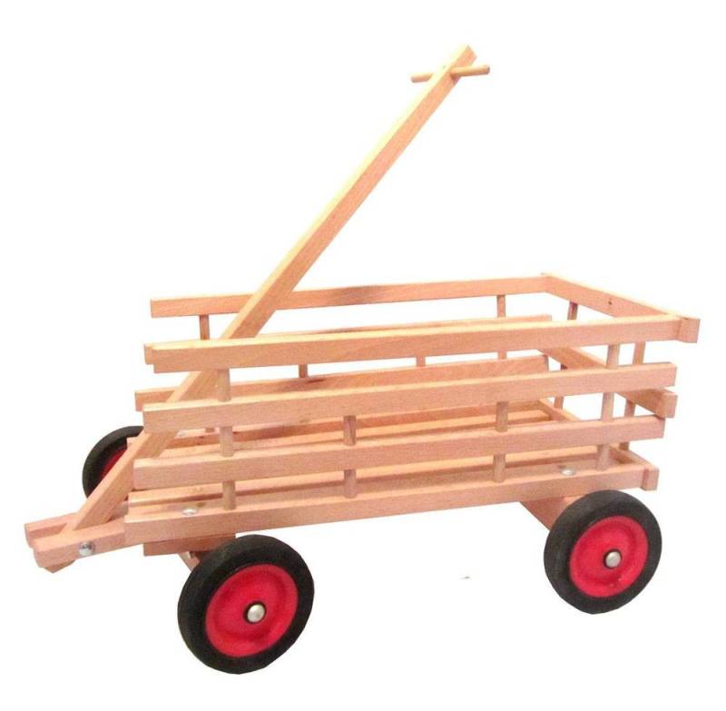 Kinder-Leiterwagen Max aus naturbelassenem Holz von Holz-Wenzel