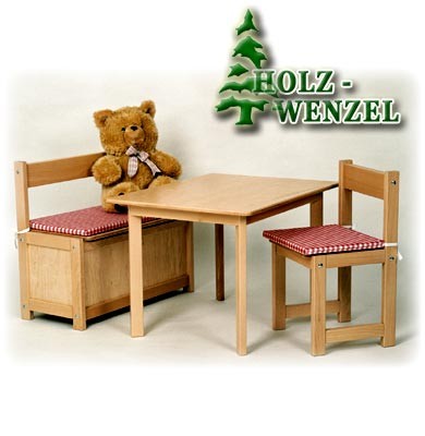 Kinder-Sitzgarnitur - "Paul" aus naturbelassenem Holz von Holz-Wenzel