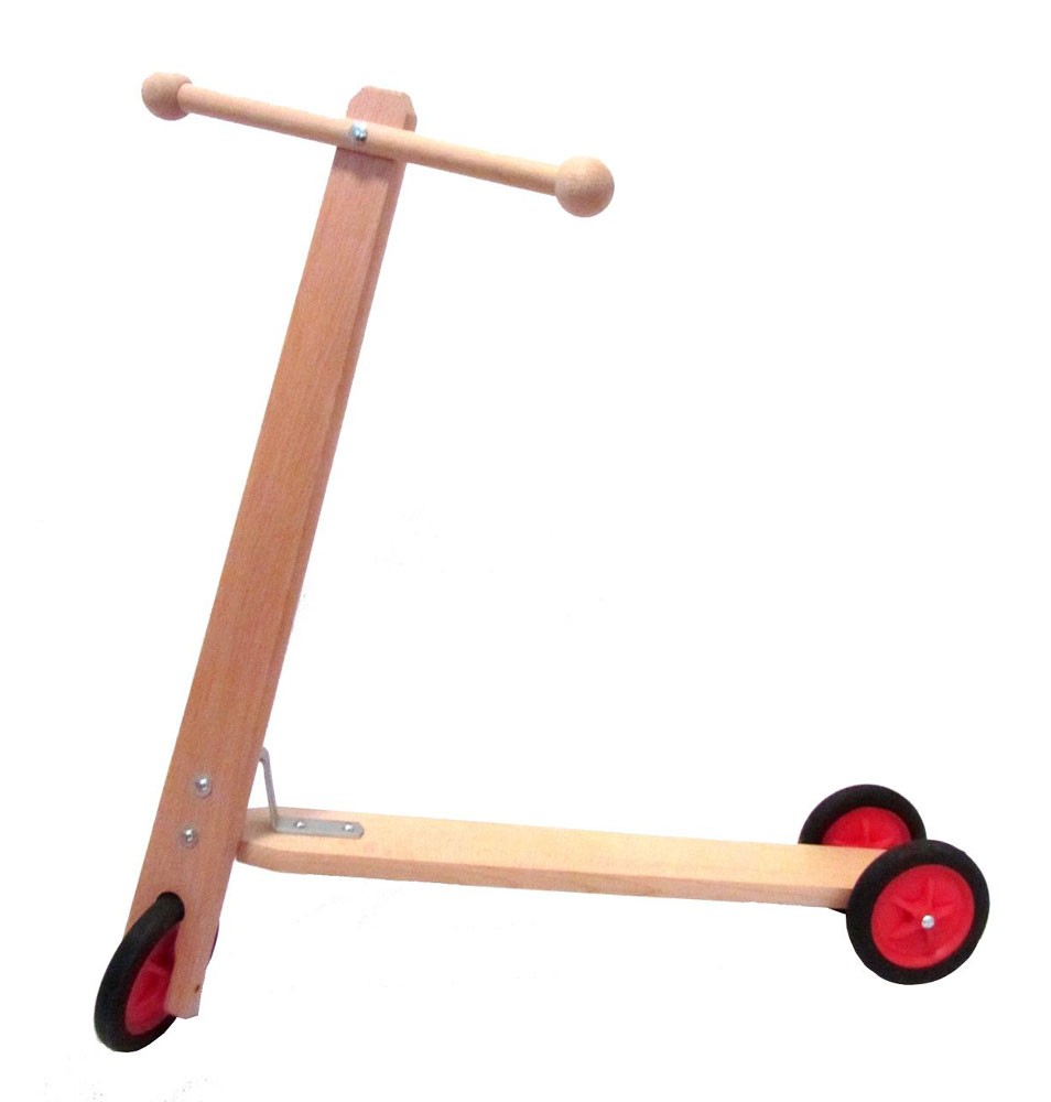 Roller, Kinderholzroller mit drei Rädern von Holz-Wenzel