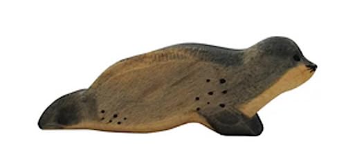 HolzWald - 4560 - Wasserwelt, Meerestiere, Seehund, liegend, Holz, Handarbeit, 2,8cm x 11cm x 2,5cm von HolzWald