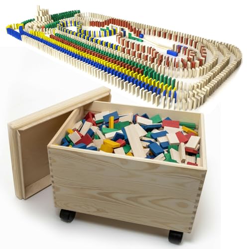 Holzfee Domino BSS 830 DB Buchenholz Bunt Bausteine Holzklötze mit Holzkkiste 40 x 30 x 23/28 cm Holzfee Domino BSS 830 DB Buchenholz Bunt Bausteine Holzklötze mit Holzkkiste 40 x 30 x 23/28 cm von Holzfee