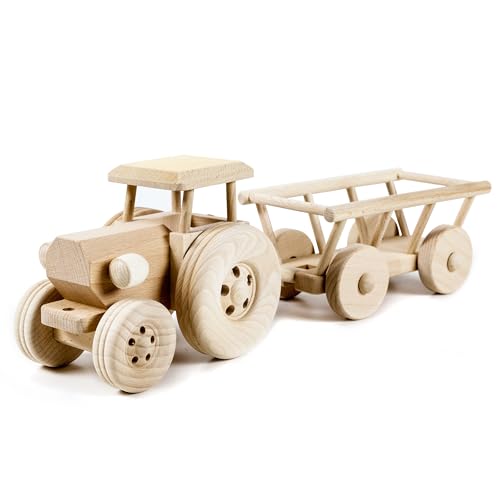 Holzfee Traktor mit Hänger Holz 44 cm Holzspielzeug Trecker Holzfee Traktor mit Hänger Holz 44 cm Holzspielzeug Trecker von Holzfee