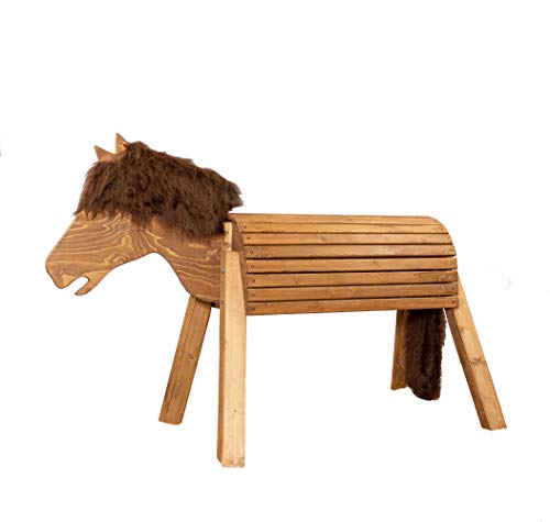 Holzpferd - Smilla kreative Reitstunden - hilft bei der Motorik - Handgefertigt in Deutschland - Kastanien Lasur - braune Mähne - 80cm Sitzhöhe Holzpferd - Smilla kreative Reitstunden - hilft bei der Motorik - Handgefertigt in Deutschland - Kastanien Lasur - braune Mähne - 80cm Sitzhöhe von Holzpferd
