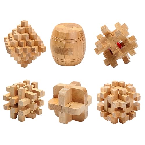 Holzsammlung 3D Denksport-Puzzle aus Holz, 6 Stück Klassisch Holzspielzeug Knobelspiel Geduldspiel Intelligenz Pädagigisches Gehirntraining Spielzeug Logikspiel für Kinder und Erwachsene#E Holzsammlung 3D Denksport-Puzzle aus Holz, 6 Stück Klassisch Holzspielzeug Knobelspiel Geduldspiel Intelligenz Pädagigisches Gehirntraining Spielzeug Logikspiel für Kinder und Erwachsene#E von Holzsammlung