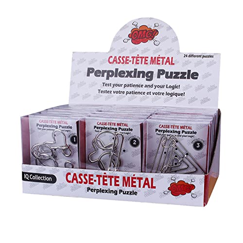 Holzsammlung 24 Stück Knobelspiele Metall, Metallpuzzle Metallknobellei Set IQ Spiele Geduldspiel Geschicklichkeitsspiel, Metal Puzzle Denkspiele Spielzeug Mini Geschenk für Erwachsene und Kinder von Holzsammlung