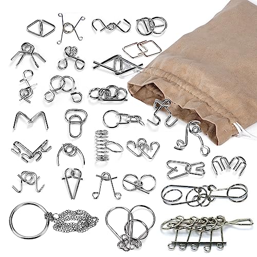 Knobelspiele Set Denksportaufgaben, 30Pcs Metallpuzzle Geduldspiele IQ Spiele für Erwachsene Kinder, Metall Entwirrung Puzzles Knobelspiel, Geduldsspiel Spielzeug Mitgebsel Kindergeburtstag Knobelspiele Set Denksportaufgaben, 30Pcs Metallpuzzle Geduldspiele IQ Spiele für Erwachsene Kinder, Metall Entwirrung Puzzles Knobelspiel, Geduldsspiel Spielzeug Mitgebsel Kindergeburtstag von Holzsammlung
