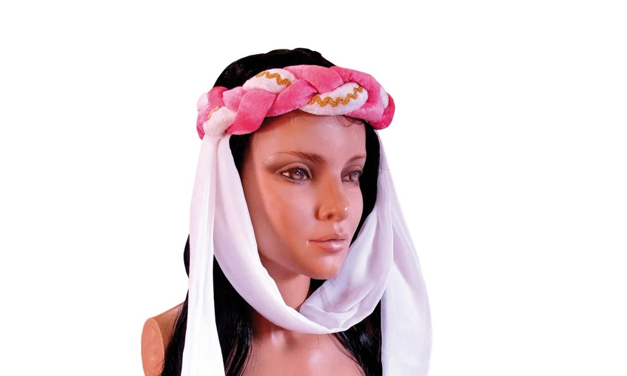 Burgfräuleinband geflochten, pink/weiß - Kopfschmuck für die kleine Burgdame Burgfräuleinband geflochten, pink/weiß - Kopfschmuck für die kleine Burgdame von Holzspielerei