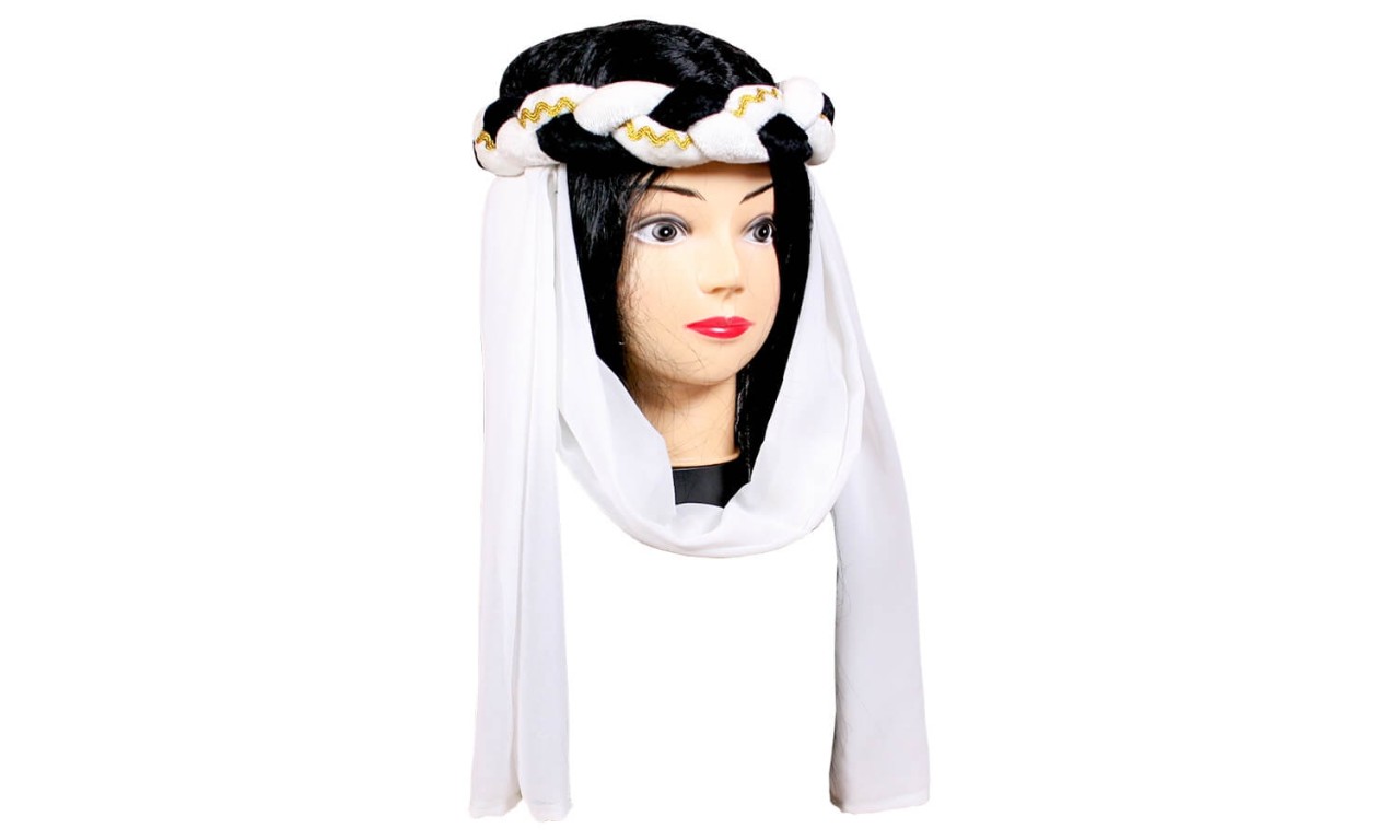 Burgfräuleinband geflochten, schwarz/weiß - Kopfschmuck für die kleine Burgdame Burgfräuleinband geflochten, schwarz/weiß - Kopfschmuck für die kleine Burgdame von Holzspielerei