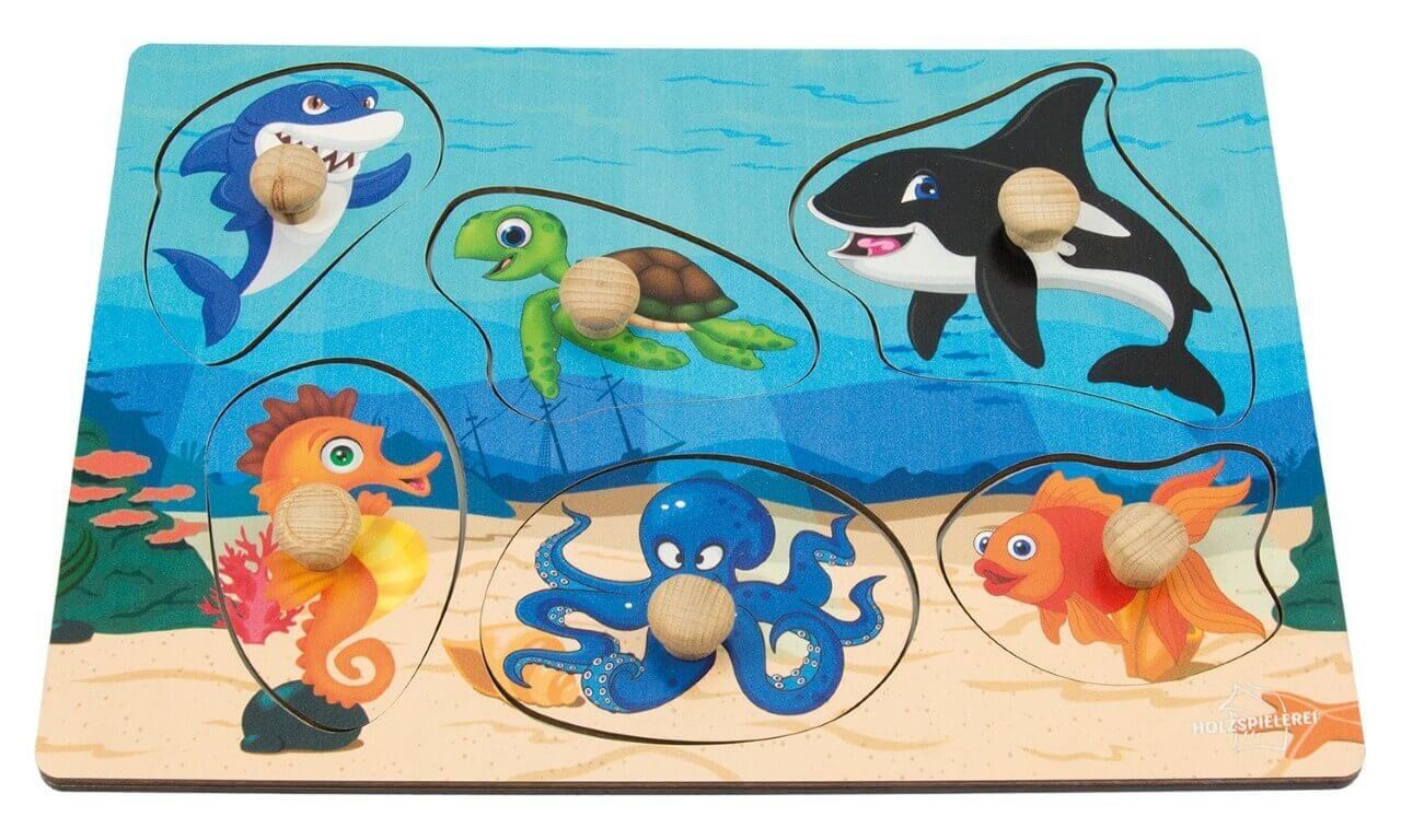 Greifpuzzle Meerestiere, Motiv 1 Greifpuzzle Meerestiere, Motiv 1 von Holzspielerei
