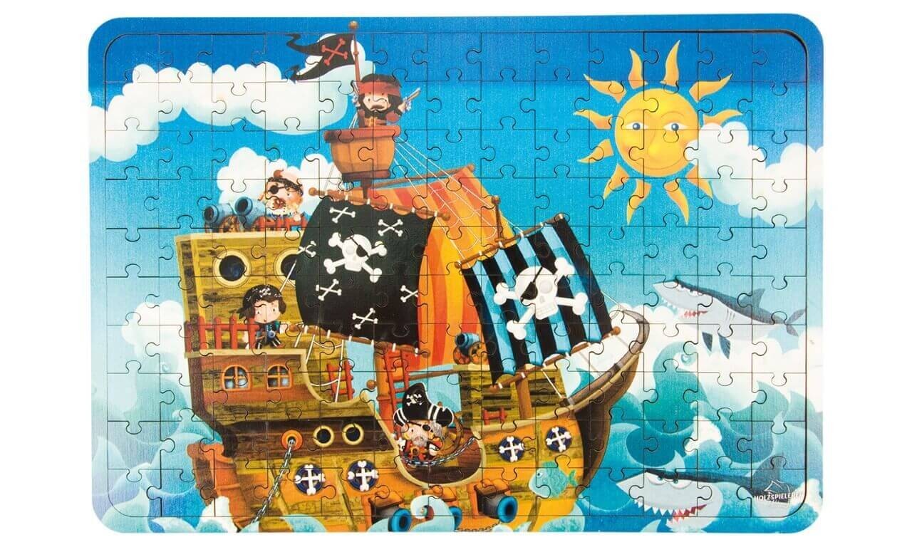 Holz-Puzzle Piratenschiff, 130 Teile von Holzspielerei