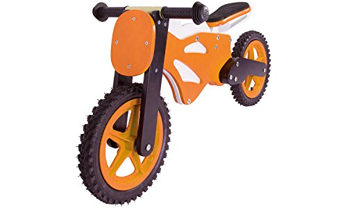 Lernlaufrad aus Holz - 12 Zoll, ab 3 Jahren - Holzspielerei Superbike orange, Kinderlaufrad, Laufrad Kinderrad Fahrrad von Holzspielerei