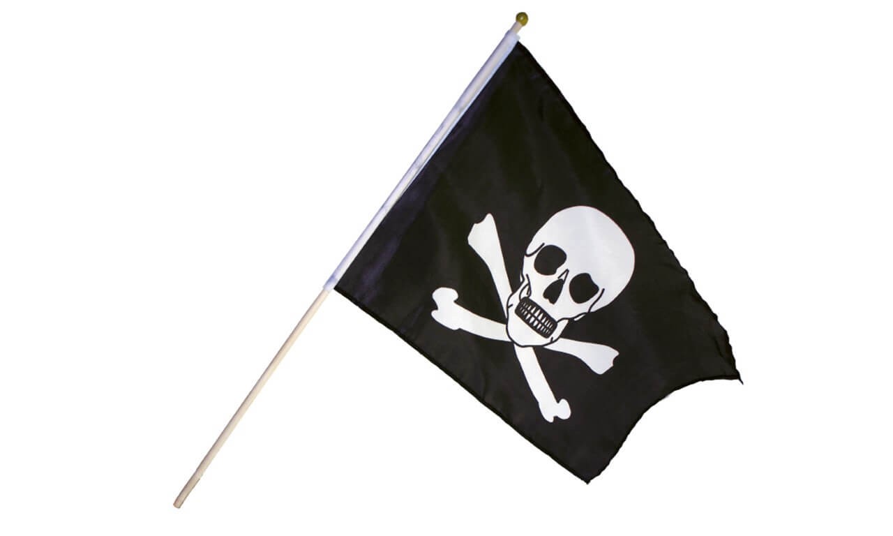 Piratenflagge klein, mit Stab Piratenflagge klein, mit Stab von Holzspielerei