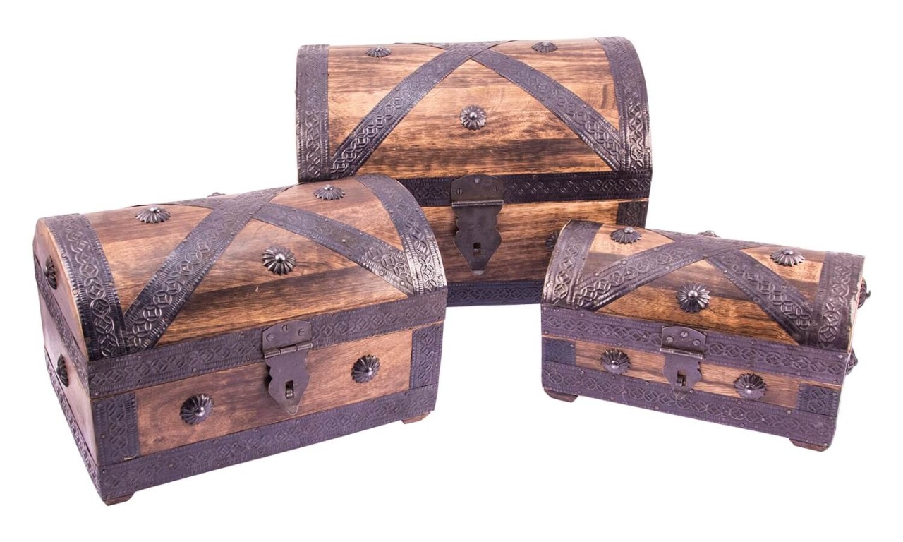 Piratentruhe Mango Geflammt, 3er-Set – Dekoartikel Piratentruhe Mango Geflammt, 3er-Set – Dekoartikel von Holzspielerei