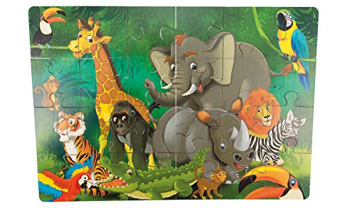 Puzzle Dschungel aus Holz, mit 24 Teilen - Holzpuzzle, Legepuzzle, Steckpuzzle mit verschiedenen exotischen Tieren für Kinder ab 3 Jahren Puzzle Dschungel aus Holz, mit 24 Teilen - Holzpuzzle, Legepuzzle, Steckpuzzle mit verschiedenen exotischen Tieren für Kinder ab 3 Jahren von Holzspielerei