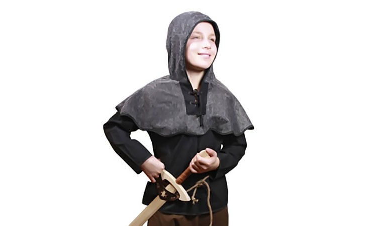 Ringpanzerhemd, schwarz - Ritterkostüm für Kinder Grösse 128 von Holzspielerei
