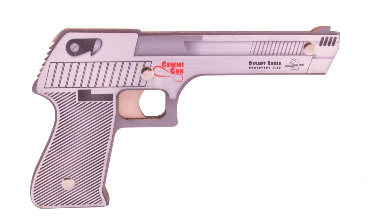 Spielzeugpistole Gummi Gun "Desart Eagle" aus Holz zum Selbstzusammenbau Spielzeugpistole Gummi Gun "Desart Eagle" aus Holz zum Selbstzusammenbau von Holzspielerei
