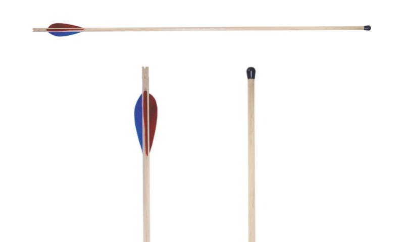 Sportpfeil mit Pfropfen – 50 cm lang, befiedert mit Truthahnfedern von Holzspielerei