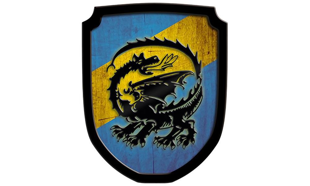 Wappenschild Drache, blau von Holzspielerei