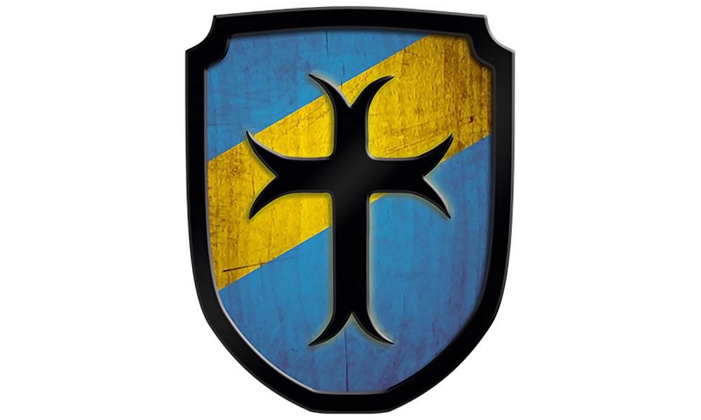 Wappenschild Kreuz, blau von Holzspielerei