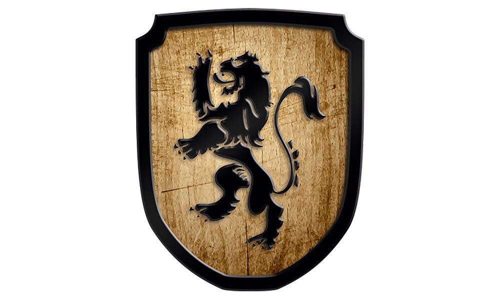 Wappenschild Löwe, natur von Holzspielerei