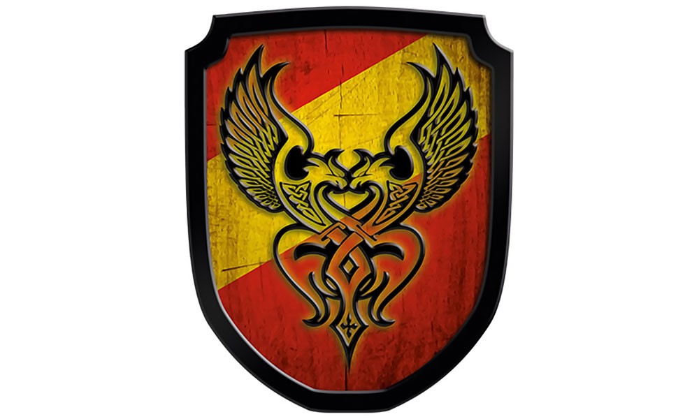 Wappenschild Phönix, rot von Holzspielerei