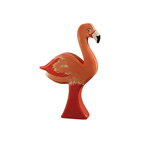 Flamingo aus Holz – Zoo Holzspielzeug, aus Schwäbischer Handarbeit (100% ökologisch) von Holzspielwaren Ackermann