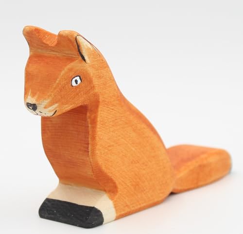 Holzspielwaren Ackermann Fuchs aus Holz (sitzend) – Wald Holzspielzeug, aus Schwäbischer Handarbeit (100% ökologisch) von Holzspielwaren Ackermann