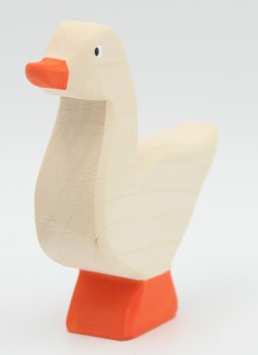 Holzspielwaren Ackermann Gans aus Holz (Kopf Oben) – Bauernhof Holzspielzeug, aus Schwäbischer Handarbeit (100% ökologisch) von Holzspielwaren Ackermann