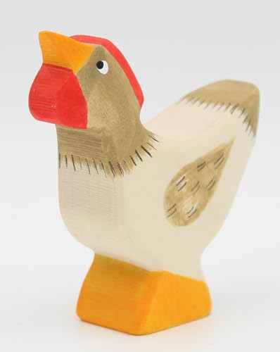 Holzspielwaren Ackermann Huhn aus Holz (stehend) – Bauernhof Holzspielzeug, aus Schwäbischer Handarbeit (100% ökologisch) von Holzspielwaren Ackermann
