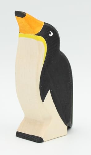 Holzspielwaren Ackermann Pinguin aus Holz (Kopf Oben) – Zoo Holzspielzeug, aus Schwäbischer Handarbeit (100% ökologisch) von Holzspielwaren Ackermann