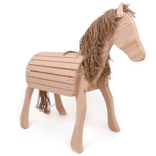 Holz-Voltigierpferd M | Holzpferd Happy | Outdoor-Spielzeug | Draussen 7032 | Farbe Eiche von Holzspielzeug Peitz