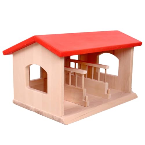 Holzspielzeug Peitz Spielzeug Pferdestall aus Holz | Bauernhof mit 3 Boxen & Futtertrögen | Passend für Schleich Pferde Holzspielzeug Peitz Spielzeug Pferdestall aus Holz | Bauernhof mit 3 Boxen & Futtertrögen | Passend für Schleich Pferde von Holzspielzeug Peitz
