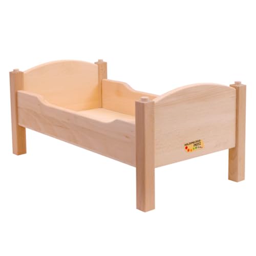 Holzspielzeug Peitz Puppenbett aus Holz | Puppenbett für Puppen bis 50 cm | Natur oder Geölt | Robustes Buchenholz Holzspielzeug Peitz Puppenbett aus Holz | Puppenbett für Puppen bis 50 cm | Natur oder Geölt | Robustes Buchenholz von Holzspielzeug Peitz