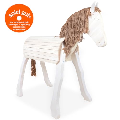 Holzspielzeug Peitz großes Voltigierpferd XL White Diamond aus Holz, Outdoor Spielzeug Pferd für riesigen Spielspaß für Jungen & Mädchen im Garten oder Innenbereich in höchster Qualität von Holzspielzeug Peitz
