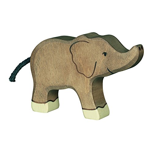 Holztiger 80537 - Spielfigur - Elefant, klein Rüssel hoch von goki