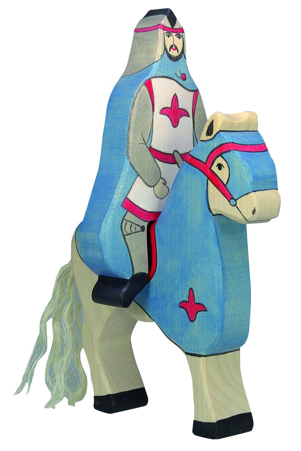 Holztiger Blauer Ritter mit Mantel, reitend (ohne Pferd) - von Holztiger
