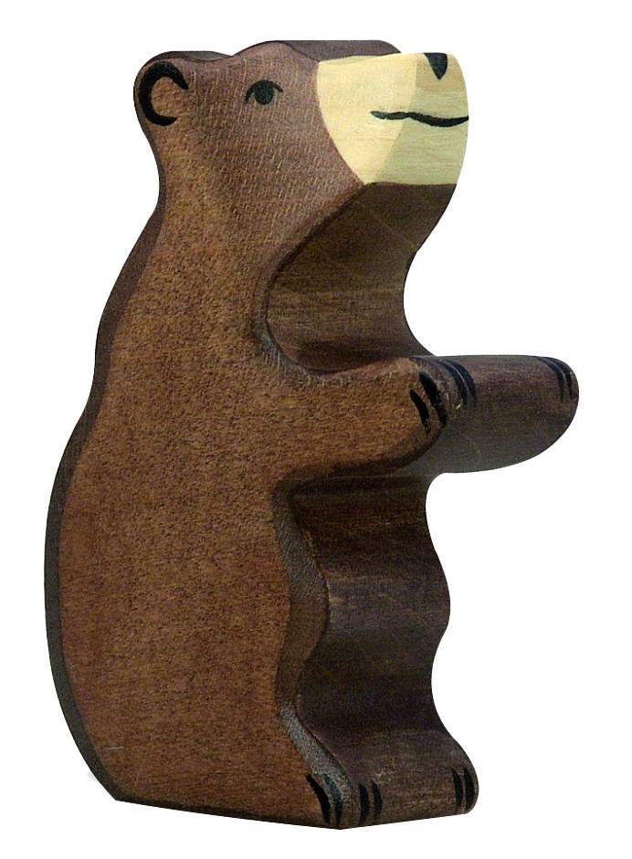 Holztiger Braunbär, klein, sitzend - von Holztiger