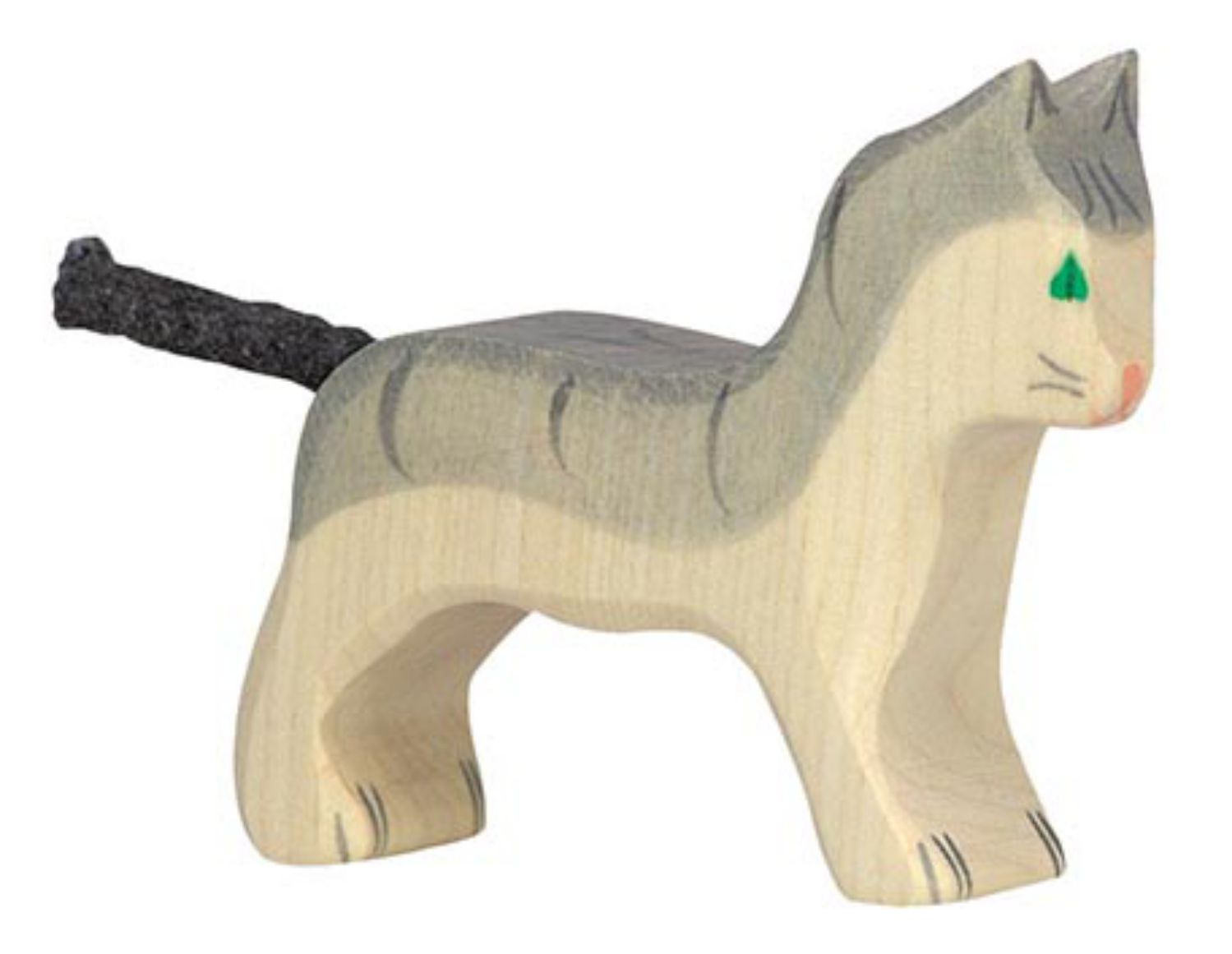 Holztiger Katze, klein, grau - von Holztiger