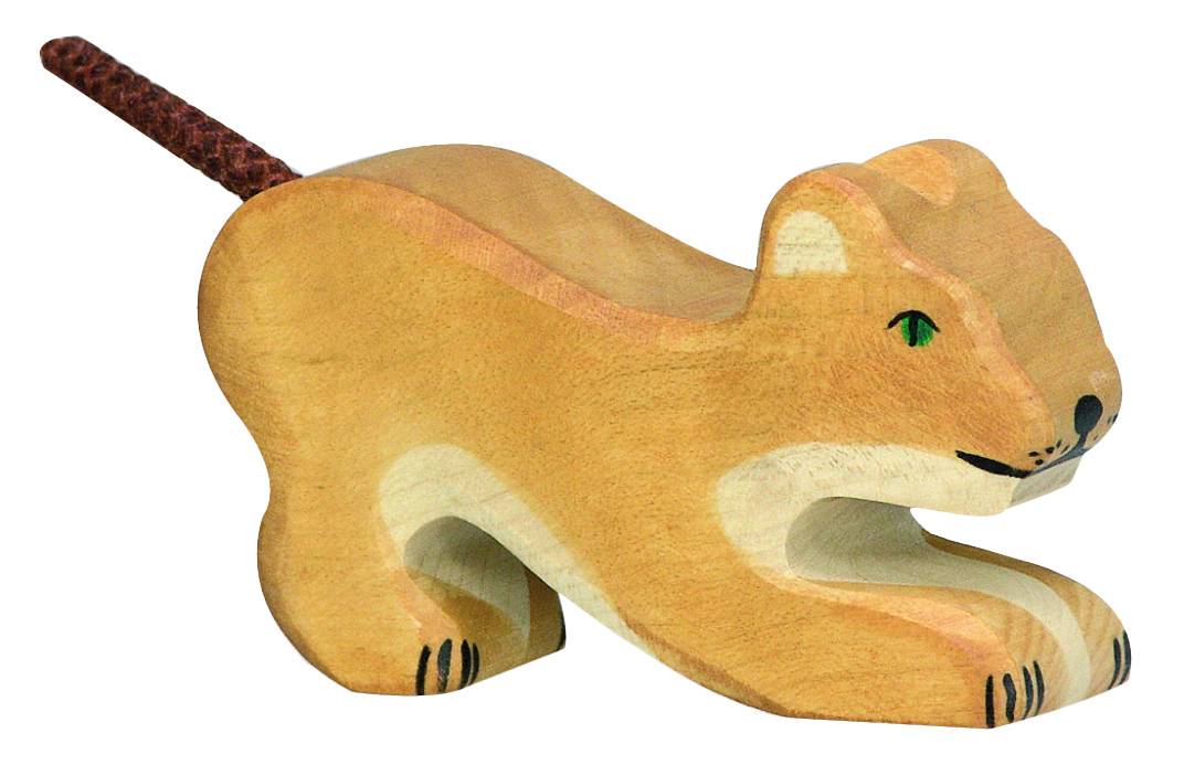 Holztiger Löwe, klein, spielend - von Holztiger