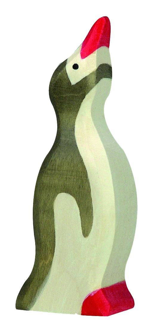 Holztiger Pinguin, klein, Kopf hoch - von Holztiger