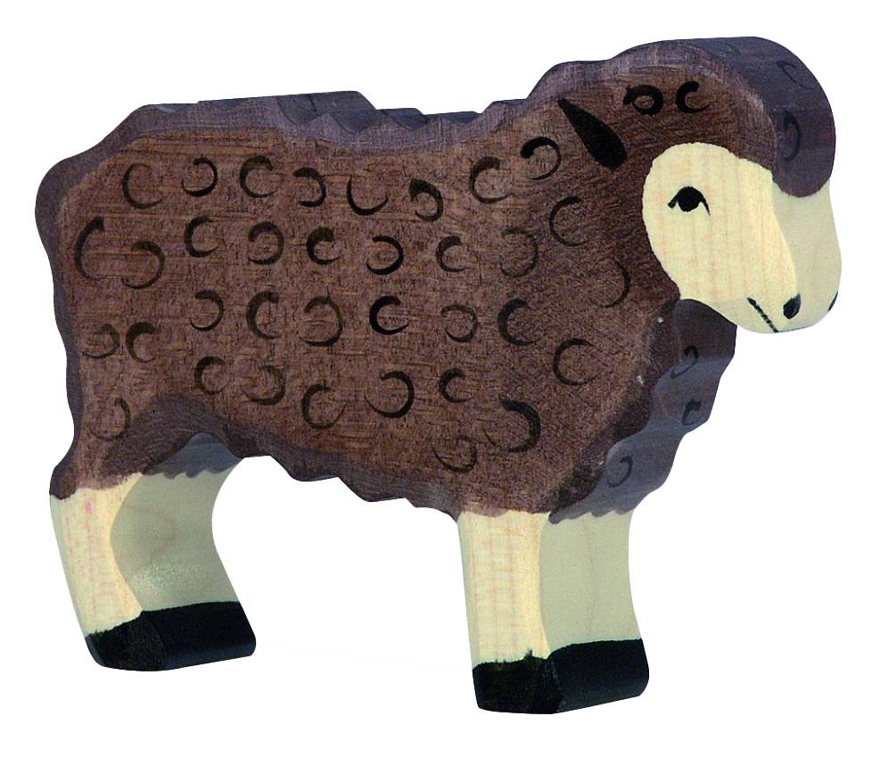 Holztiger Schaf (stehend, schwarz) - von Holztiger